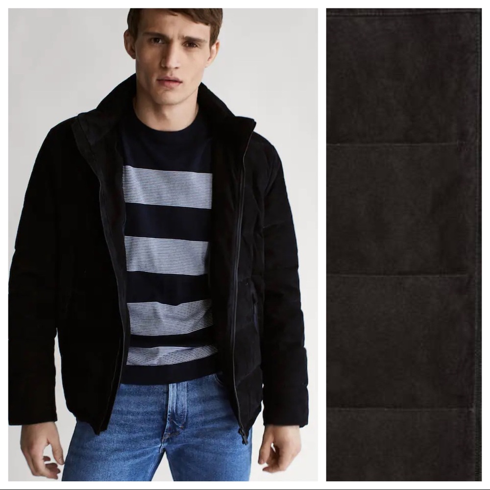 Used Massimo Dutti Man Black Down Puffer Jacket. Size L.